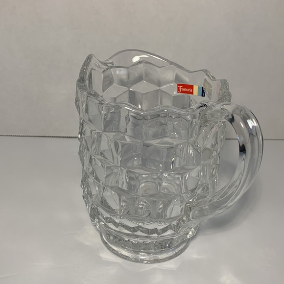 Fostoria Dining Fostoria Glass Pint Cereal Pitcher Cubist 3d